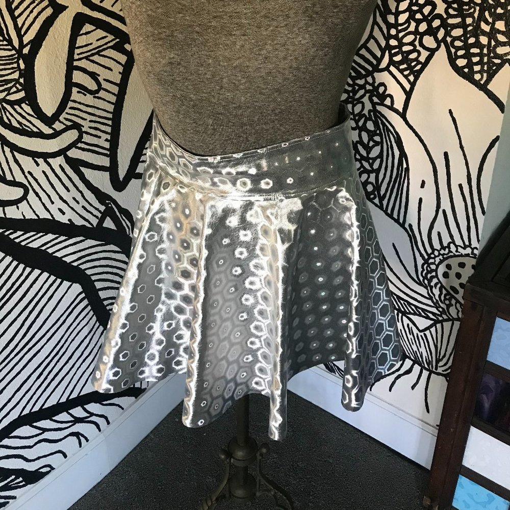 Festival wear Hologram high waisted skirt